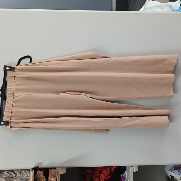 Halara Flex High Waisted Tie Side Wide Leg Work Pants Tan Desert Brown NWT S/P - Picture 9 of 10